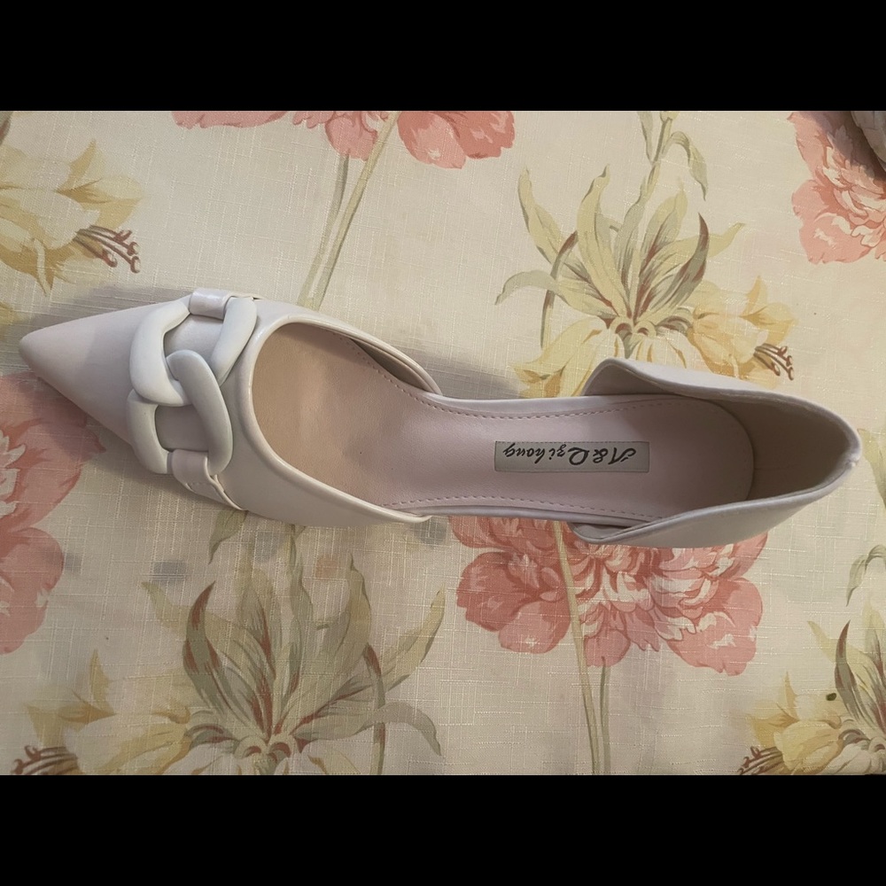 White Kitten Heels